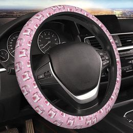 Steering Wheel Covers Pink Strawberry Milk Cute Cover Universal 15 Inch Car Accessories Protector For Women Men Girls