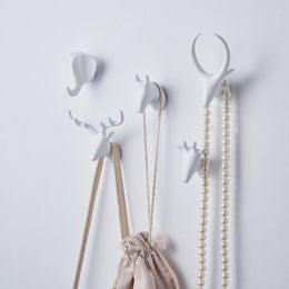 Hooks Animal Head Hook Resin Hanger Creative Nordic Clothes And Caps No-punching Wall Decoration Hanging Home Decorations