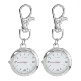 Pocket Watches 2 Pcs Star Student Watch Doctors Clip Nursing Digital Sports Hanging Kids Keychain