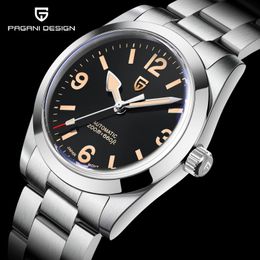 Wristwatches 36MM PAGANI DESIGN Men Automatic Mechanical Watches NH35 Sapphire Stainless Steel AR Coating 20Bar Relogio Masculino 230506