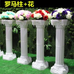 Wedding plastic Roman column flower basket flower stand outdoor silk flower flower platform durable arch door opening layout wedding style celebration props