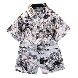 Clothing Sets Boy Summer Clothes Printed Boys Tshirt Short For Casual Style Children's Tracksuit 230506