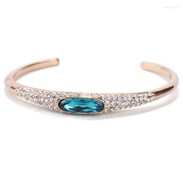 Bangle BN-00073 S Crystal Drop Ladies Rose Gold & Silver Plated Summer Jewellery For Women Fashion Woman Bracelet