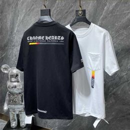 Men's T-shirts Designer Correct Chrome//heart Letter Gradient Colour Power Pack Short Sleeve Tshirt Whew