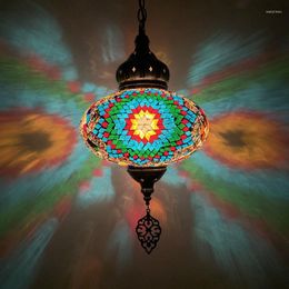 Pendant Lamps Exotic Romantic Turkish Style Classical Accommodation Mosaic Coffee Xinjiang Restaurant Clubhouse Single Chandelier