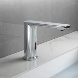 Bathroom Sink Faucets Faucet Automatic Inflrared Sensor Hand Touch Tap Cold Only Chrome Polished Basin