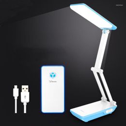 Table Lamps LED Lamp Wireless Charger Desk Flodable Portable Stepless Dimming Multi-Function College Dorm Learning Study Light