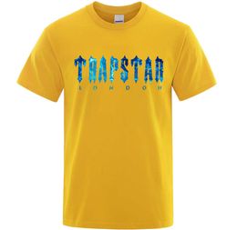 Trapstar London Undersea blue Printed TShirts men Summer Breathable Casual Short Sleeve Street Oversized Cotton Brand T Shirts 220615