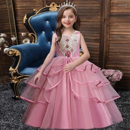 Girl Dresses 5-14 Year Wedding Flower Christmas Dress Kids Clothes Princess Party Birthday Lace Tulle Tutu Long Vestidos