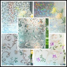 Window Stickers Decor Film No Glue Privacy Stained Glass Door Static Cling Heat Control Anti UV Sticker For Home Office