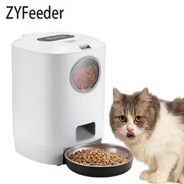 Feeding 4.5L Large Capacity Pet Feeder Automatic Feeding With Visual Storage Bin Recording Smart Cats or Dogs Food Dispenser Bowl