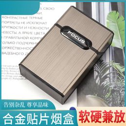 Smoking Pipes 20 metal cigarette packs, portable aluminum alloy compression and moisture-proof cigarette packs, soft and hard cigarette packs