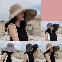 Wide Brim Hats Oversized Face Fisherman's Hat Female Summer Outing Sun Visor Sunscreen Day System Bags For Women Beach Junior Swim