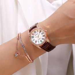 Wristwatches Fashion Female Student Belt Watch Color Digital Face Quartz Ladies Casual Wrist