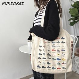 Shopping Bags PURDORED 1 Pc Camera Pattern Women Shoulder Large Female Retro Shoes Student School Eco Casual 230506