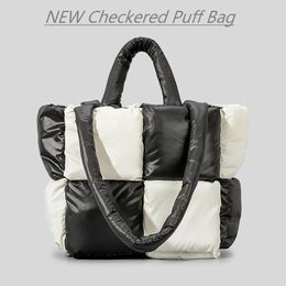 Shopping Bags Winter Puff for Women Large Tote Cloud Handbags Quilted Women's Shoulder Nylon Down Cotton Crossbody Bag Purse 230506