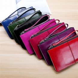 Wallets Fashion Women Wallet Wrist Handle Phone Case Long Section Money Pocket Pouch Handbag Purse Card Holders