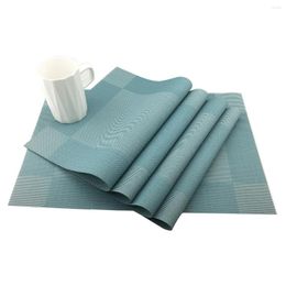 Table Mats 4pcs/set Pvc Blue White Placemat Dining Set De Bowl Pad Napkin Tray Mat Coasters Kids