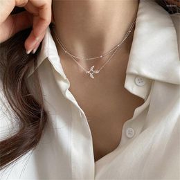 Chains Korea Temperament Cute Swallow Literary Short Silver Colour Clavicle Chain Trendy Female Necklace Jewlery