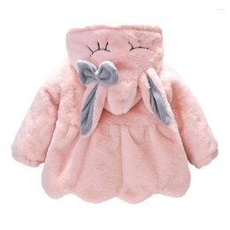Girl Dresses Ears Plush Baby Dress Christmas Princess Girls Warm Hooded Long Sleeve Winter Toddler Clothes 1-3Y