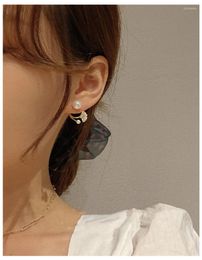 Stud Earrings DAVINI Leaf Ear Studs Imitation Pearls Ginkgo For Women Fashion Jewellery Handmade Korean MG26