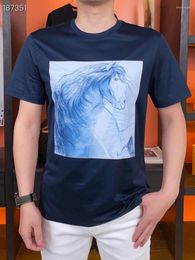 Men's T Shirts AL41067 Fashion Men's Tops & Tees Runway Luxury European Design Short Print Party Style T-Shirts