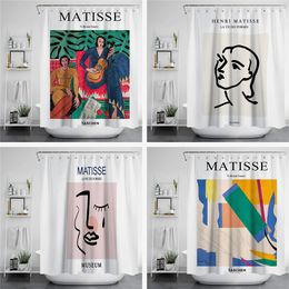 Curtains Famous Painting Pattern Modern Art Bath Curtain Abstract Matisse Art Printed Shower Curtain Waterproof For Bathroom cortinas