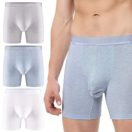 Underpants Separatec Boxers Pack Men Underwear Boxer Briefs Soft Breathable Dual Pouch Long Leg Sweatpants Fitness Quick Dry USA Size