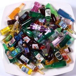 Foods For Dolls 30 Items/Lot Random Juice Drink Milk Model Bottle Miniature Dollhouse Accessories For Dolls DIY Gifts