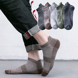 Men's Socks 10 Pairs Men's Summer Cotton Boat Sweat-absorbing Breathable Ankle Shallow Mouth Harajuku Retro Men