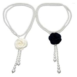 Belts Ins-Style Camellia Flower Body Chain Waist Belt For Women Decorative Drop