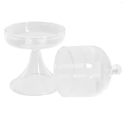 Dinnerware Sets Cupcake Holder Lid Dessert Toppers Tower Wedding Table Decor Candy Stand Snack Glass Crystal Cover