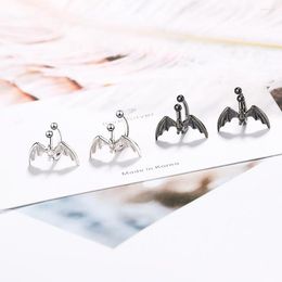 Stud Earrings 2023Trend For Women Black Bat No Pierced Simple Ear Clip Hip Hop Gothic Men's Bone Fashion Halloween Earring