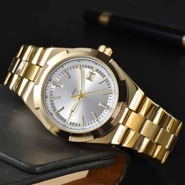 Men's new luxury quartz watches casual three-hand multifunction calendar luminous steel band brand watches