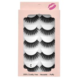 Natural Thick Mink Eyelashes Extensions Soft Light Reusable Handmade Multilayer 3D False Lashes Full Strip Eyelash Makeup Accessory for Eyes