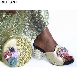 Elegante Schuhe Ankunft High Heel Schuh mit passender Tasche afrikanisch für Damenmode 2023 Italienisch und Taschen Set