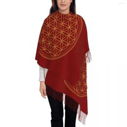 Scarves Customised Printed Flower Of Life Power Scarf Women Men Winter Fall Warm Sacred Geometry Shawls Wraps