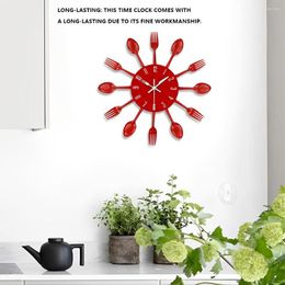 Wall Clocks Metal Clock Kitchen Modern Cutlery Home Improvement Space Saving No Noise Room Decor El Sweet Gift