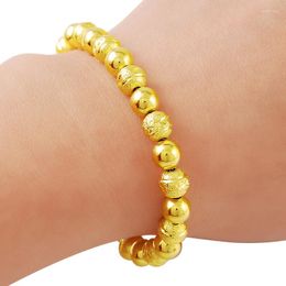 Charm Bracelets 24K Gold Bracelet Large And Small Buddha Beads Gold-Plated Fashion Suitable For Women'S Jewelry Gifts