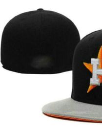 Ready Stock Wholesale High Quality Men's Houston Sport Team Fitted Caps SOX Flat Brim on Field Hats Full Closed Design Size 7- Size 8 Fitted Baseball Gorra Casquette A4