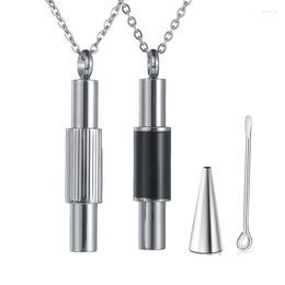 Chains Stainless Steel Cremation Jewellery For Ashes Urn Necklace Cylinder Keepsake Memorial Human Pet Pendant Drop