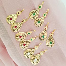 Dangle Earrings Classic Moroccan Style Wedding Jewellery Hollow Pattern Noble Cut Rhinestone Ladies