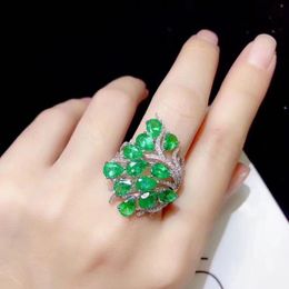 Wedding Rings 925 Sterling Silver Emerald Ring Fine Jewellery 3 4mm Luxury Designer Engagement for Women 230506