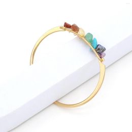 Bangle 7-chakra Reiki Healing Natural Crushed Stone Copper Wire Wrapped Bracelet Exquisite Jewelry Gift Charm Party Banquet Accessories