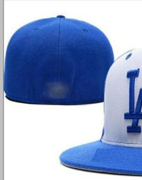 Ready Stock Wholesale High Quality Men's Los Angeles Sport Team Fitted Caps LA Flat Brim on Field Hats Full Closed Design Size 7- Size 8 Fitted Baseball Gorra Casquette A5