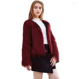 Women's Fur Fashion Women Autumn &Winter Clothes 2023 Female Furry Overcoat Imitation Mongolia Sheep Coats Faux Coat