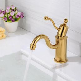 Bathroom Sink Faucets Basin Gold/Black/Chrome Brass Single Handle Hole Mixer Tap Deck Mounted And Cold Faucet
