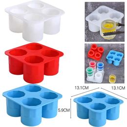 Baking Moulds 4 Holes Creative DIY Ice Cup Mould Low Temperature Resistant Silicone Mould For Iced Cold Brew Coffee