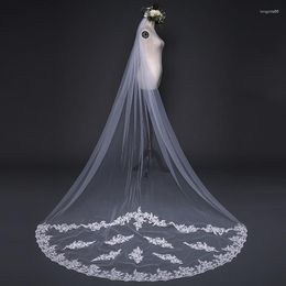 Bridal Veils NZUK Simple Wedding Veil With Comb Lace Appliques Tulle Accessories Velos Para La Iglesia Vail