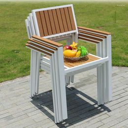 Camp Furniture Outdoor Leisure Plastic Wood Table And Chair Combination Courtyard Balcony Garden Anticorrosive